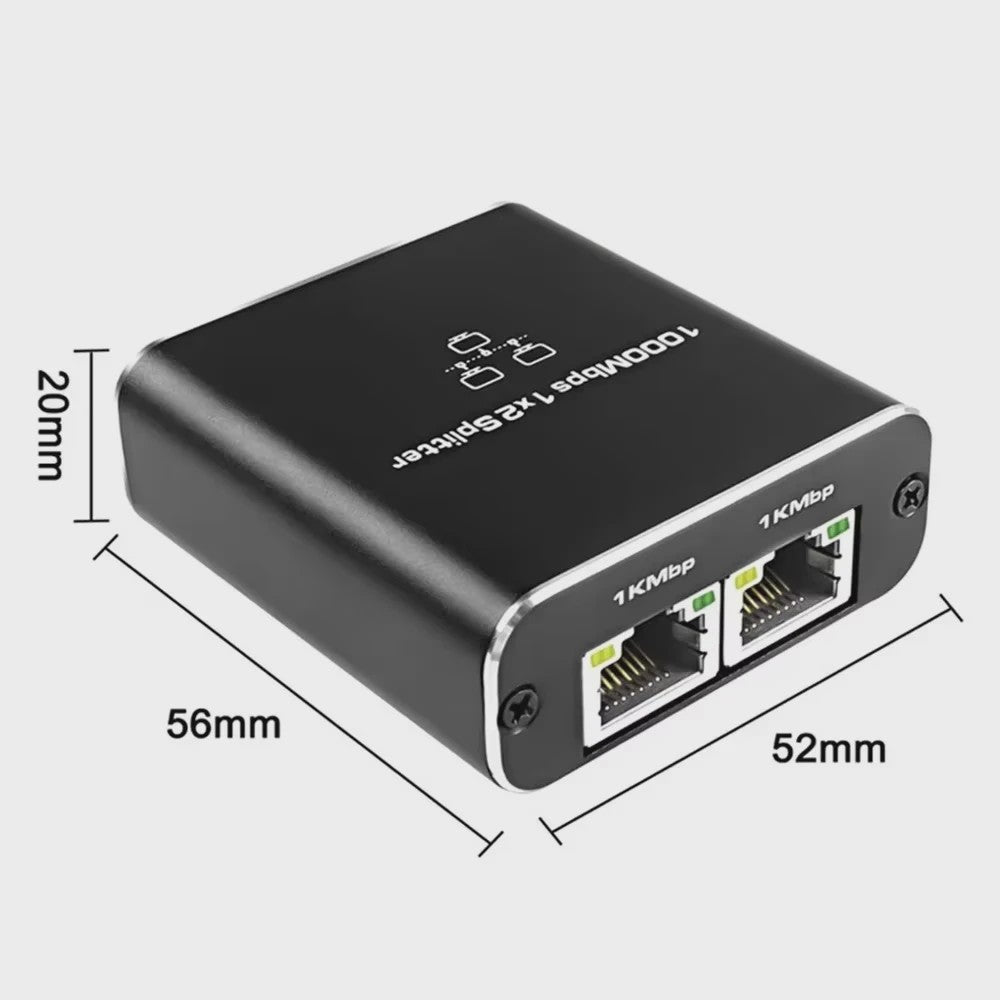 Gigabit RJ45 Splitter 1 naar 2 - 1000M Ethernet Netwerk Kabel Verlenging