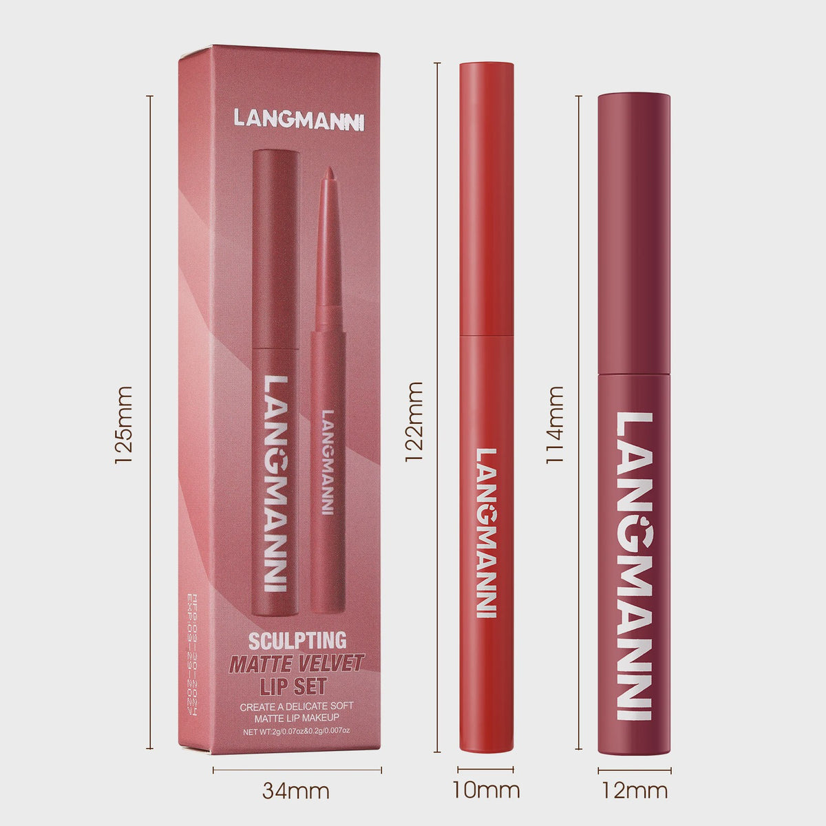 Luxe Lipliner & Lipstick Set: Waterproof, Vlekkeloos & Langhoudend