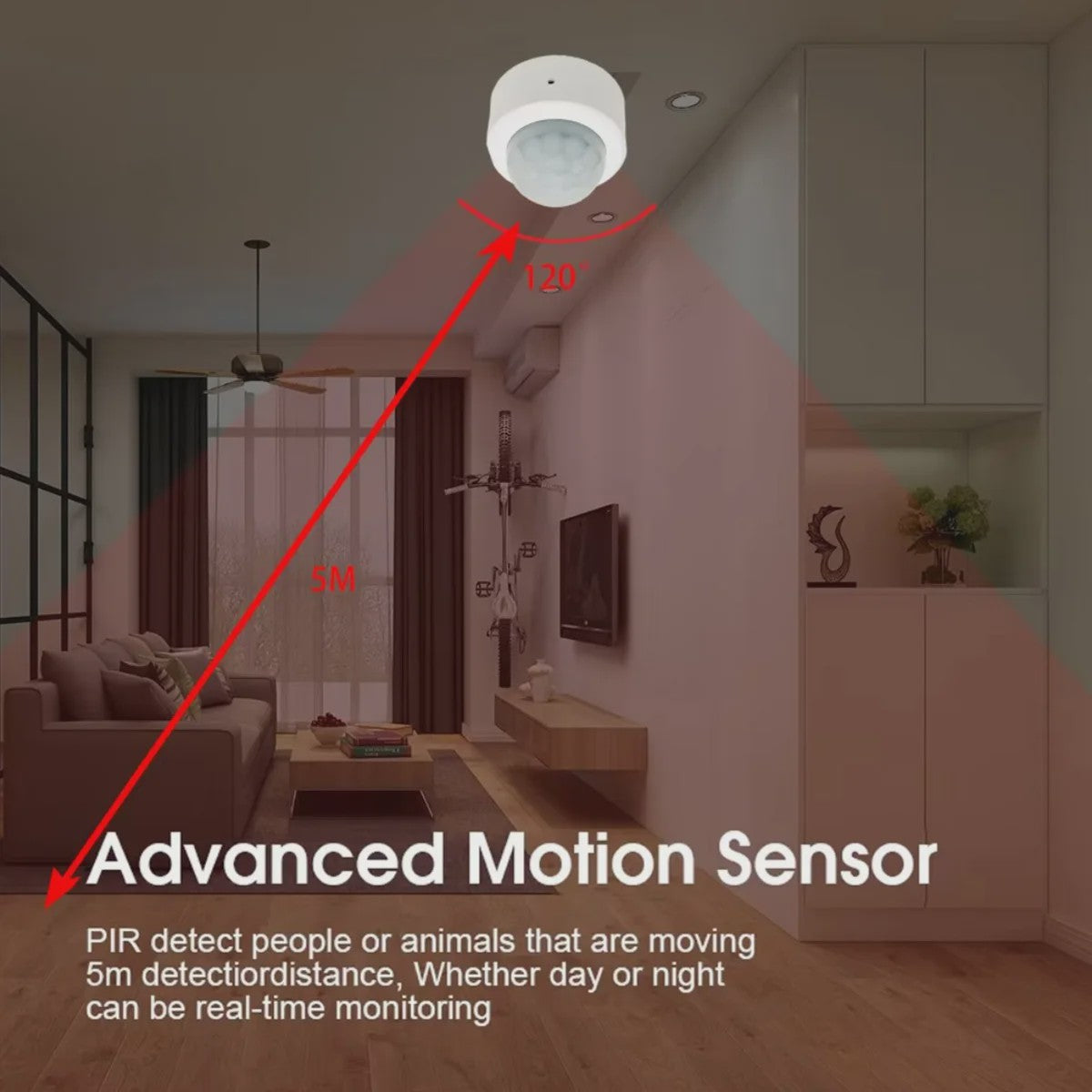 ZigBee 3.0 PIR Bewegingsmelder - Draadloze Slimme Thuisbeveiliging