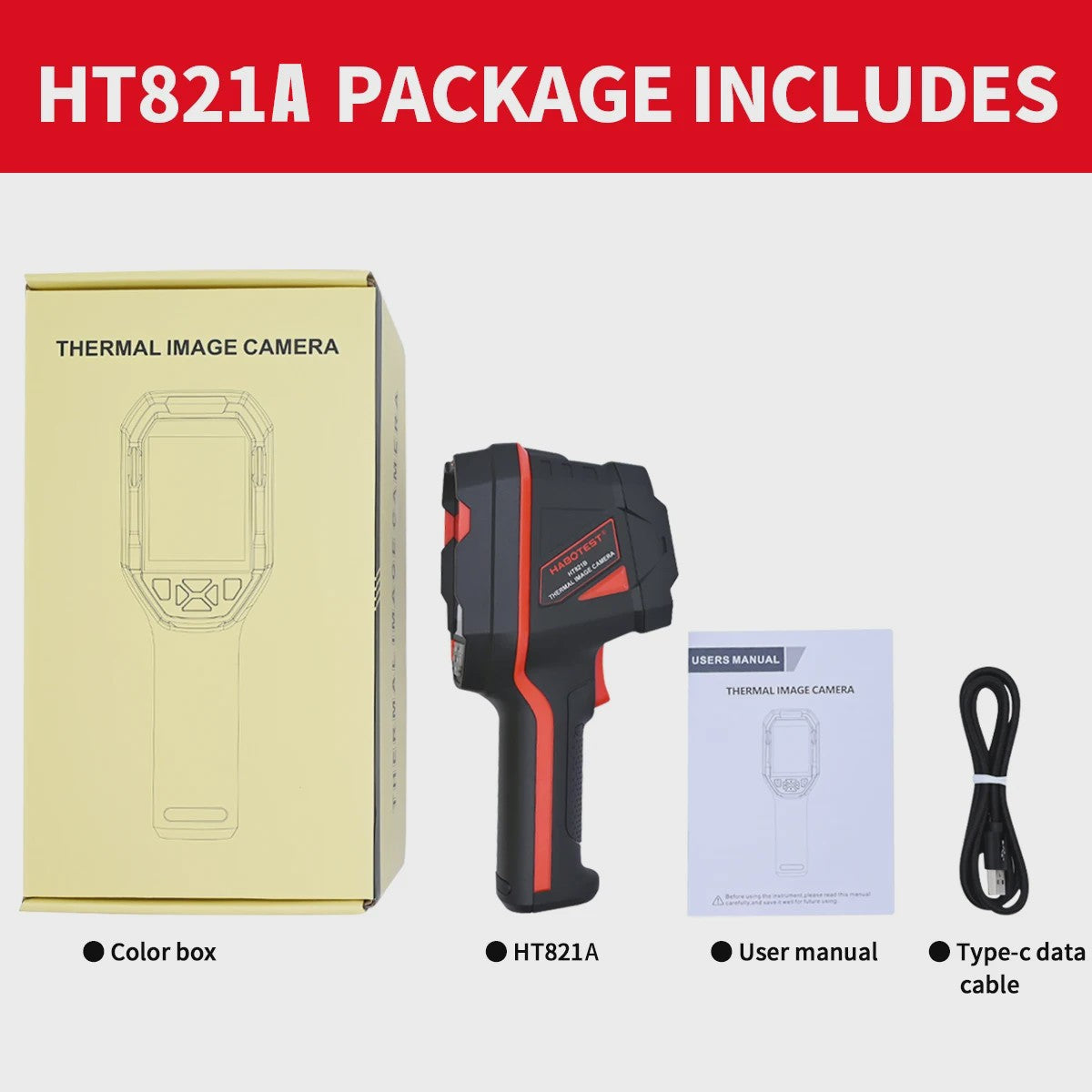 HABOTEST HT821A Thermische Camera: -20°C tot 550°C, Waterdicht & Robuust