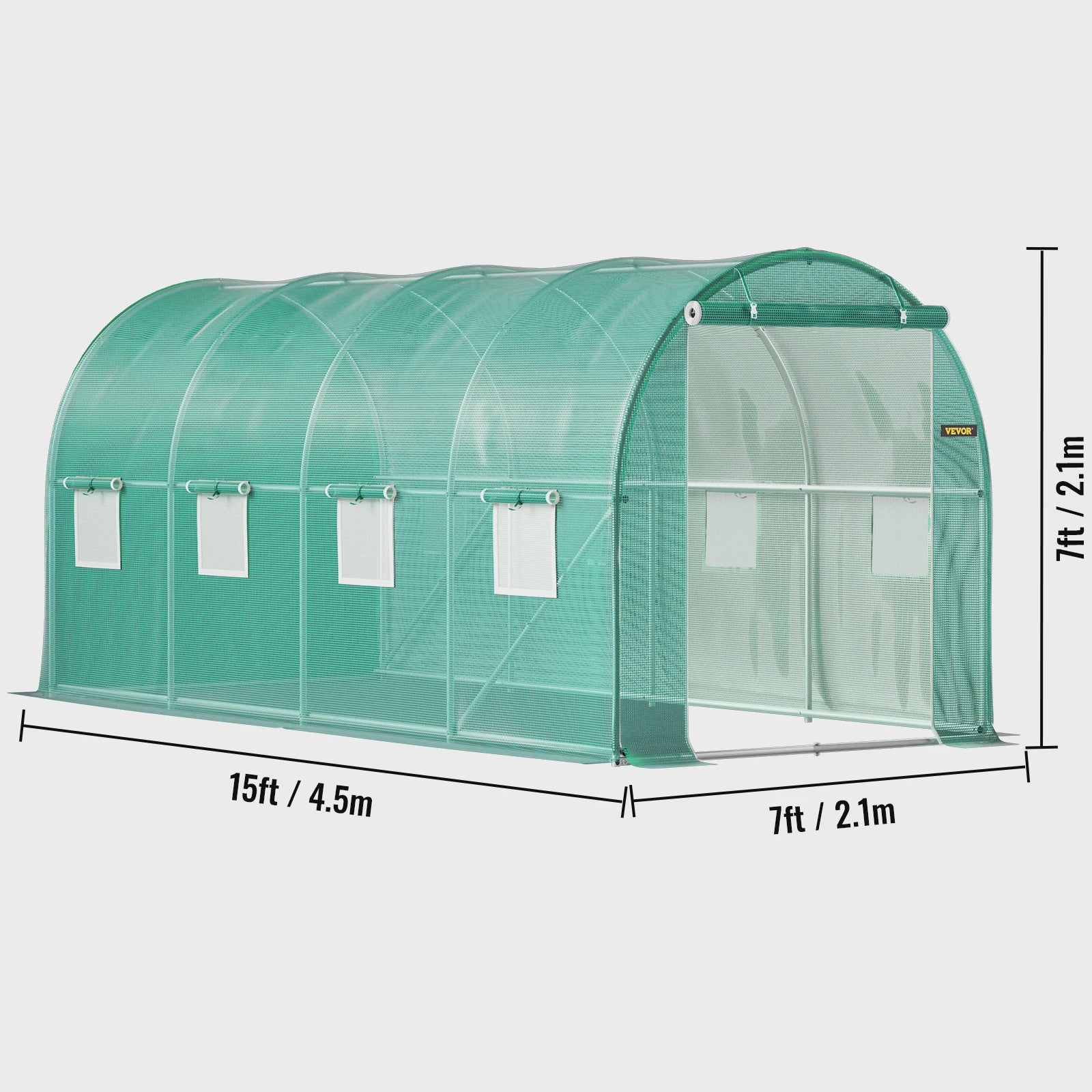 Ruime Tunnelkas met Verzinkt Frame en Waterdichte Hoes - Ideaal voor Tuin en Kweken