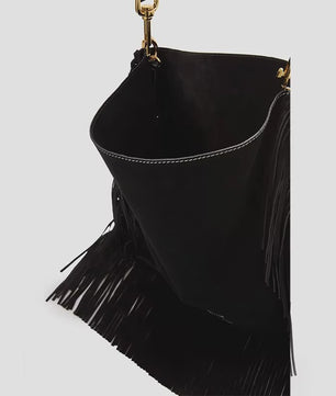 CH Dames Hobo Tas met Franjes - Suèdelook, Grote Capaciteit, Schoudertas & Crossbody