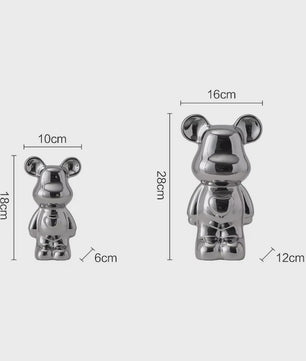 Keramische Bear Brick Beeldjes - Teddy Beer Decoratie voor Huis & Kamer (18/28 cm)