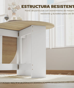 Homcom Ovalen Eettafel met Klapvleugels - 163x80x75 cm - Naturel Houtkleur