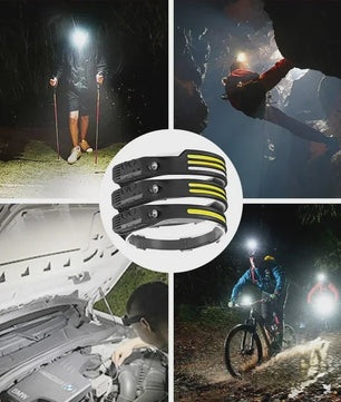 Oplaadbare LED Hoofdlamp met COB Sensor en 6 Modi - Ideaal voor Buiten en Werk