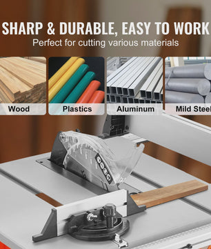 SucceBuy 10-inch Tafelzaag 8A - Draagbaar & Compact voor Jobsite & DIY Houtbewerking