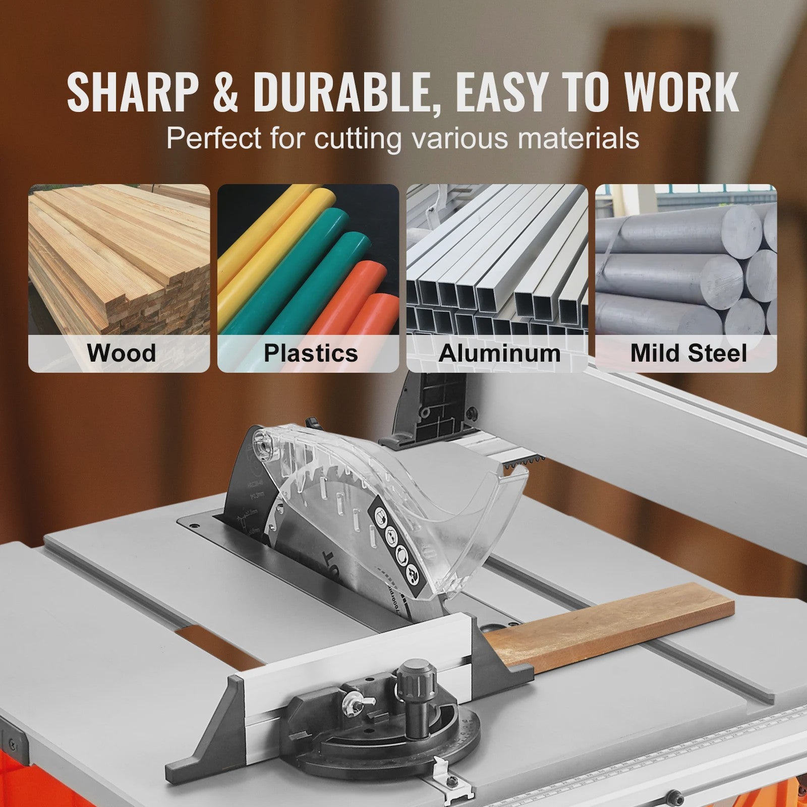 SucceBuy 10-inch Tafelzaag 8A - Draagbaar & Compact voor Jobsite & DIY Houtbewerking