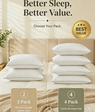 Set van 2 of 4 Luxe Kussens: 50% Ganzendons & 50% Polyester | 100% Katoenen Tijk