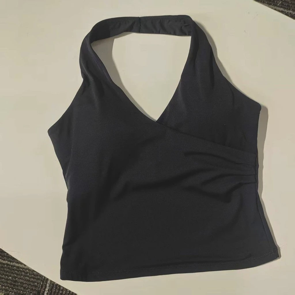 Comfortabele Sport BH met V-hals en Halter Nek - Ademend & Stijlvol