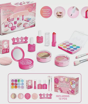 Prinsessen Speel Make-Up Set voor Kinderen - Faux Manicure, Lip Color & Eye Shadow Speelgoed