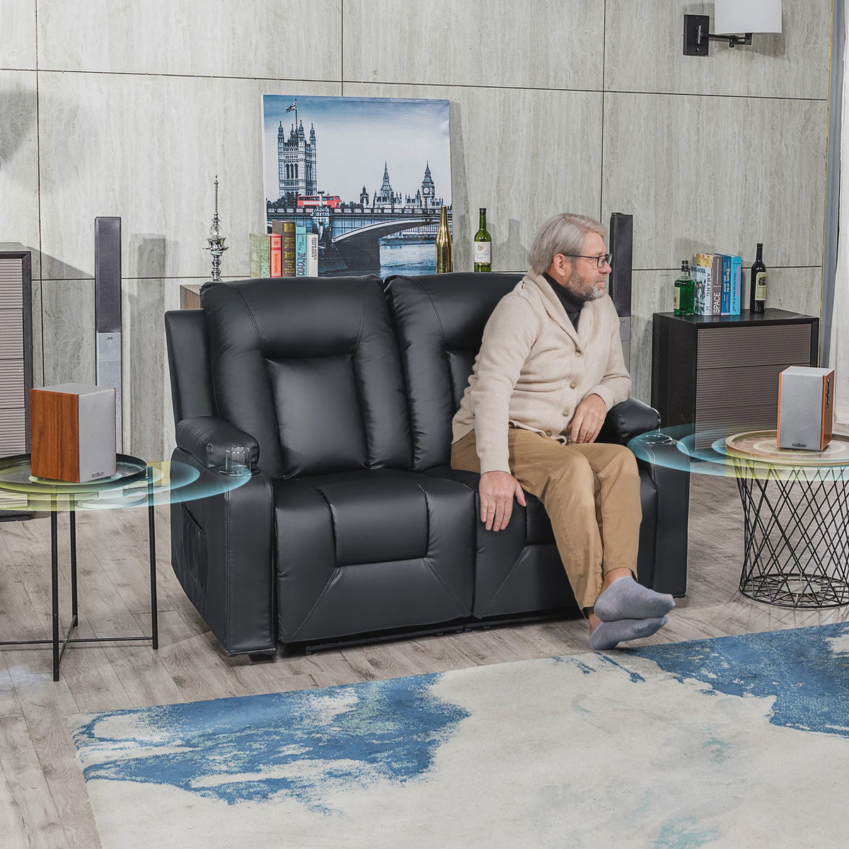 Luxe Draaibare Relaxfauteuil met Voetensteun en Dikke Armleuningen - Perfect voor TV Kijken