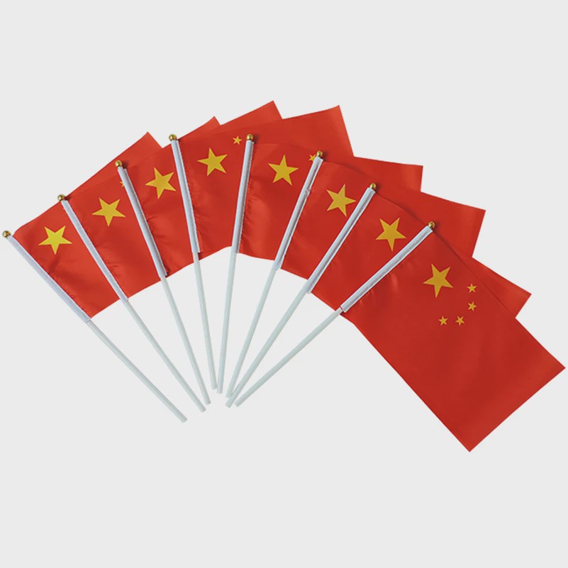 10x Chinese Handzwaai Vlaggen 21x14cm - Perfect voor Feesten, Sport & Decoratie