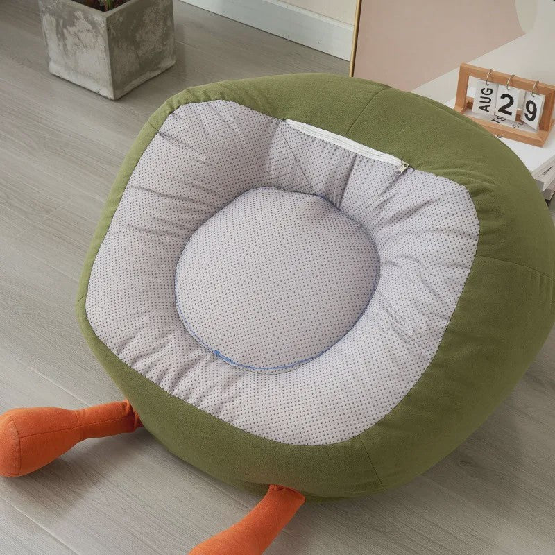 Schattige Avocado Kinderfauteuil - Zachte Zitzak voor Peuters en Kinderen