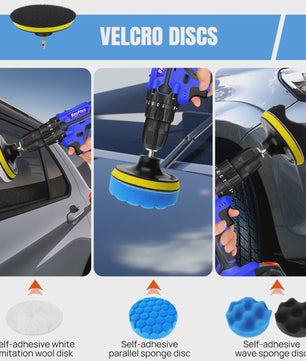 29-delige Auto Poets- en Detailset: Borstels, Sponges & Doeken voor Interieur & Exterieur