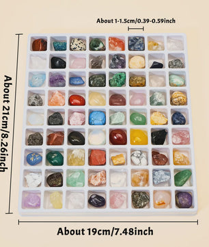 72 Delige Set Natuurlijke Kristallen en Edelstenen - Cadeaubox