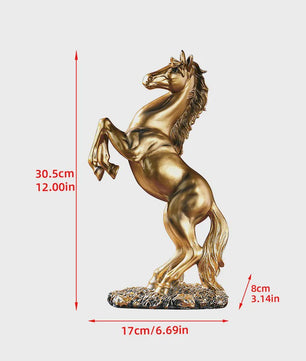 Luxe Winst Paard Statue - Stijlvolle Hars Decoratie voor Woonkamer, Kantoor & Bureau