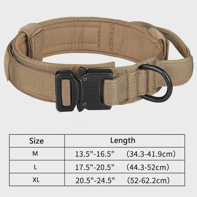 Sterke Tactische Hondenhalsband met Metalen Gesp - Nylon, Verstelbaar voor Training & Dagelijks Gebruik