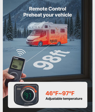 8KW Diesel Luchtverwarmer 12V/24V met Afstandsbediening - Stil en Krachtig voor Camper, Vrachtwagen, Garage