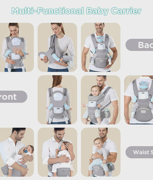 Ergonomische Baby Draagzak Multifunctioneel met Heupstoel - 0 tot 36 Maanden
