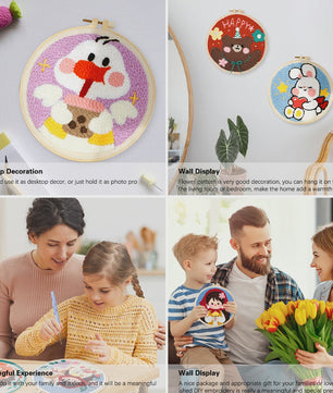 DIY Punch Needle Kit voor Beginners - Schattig Dier & Giraffe Borduurset met Borduurring
