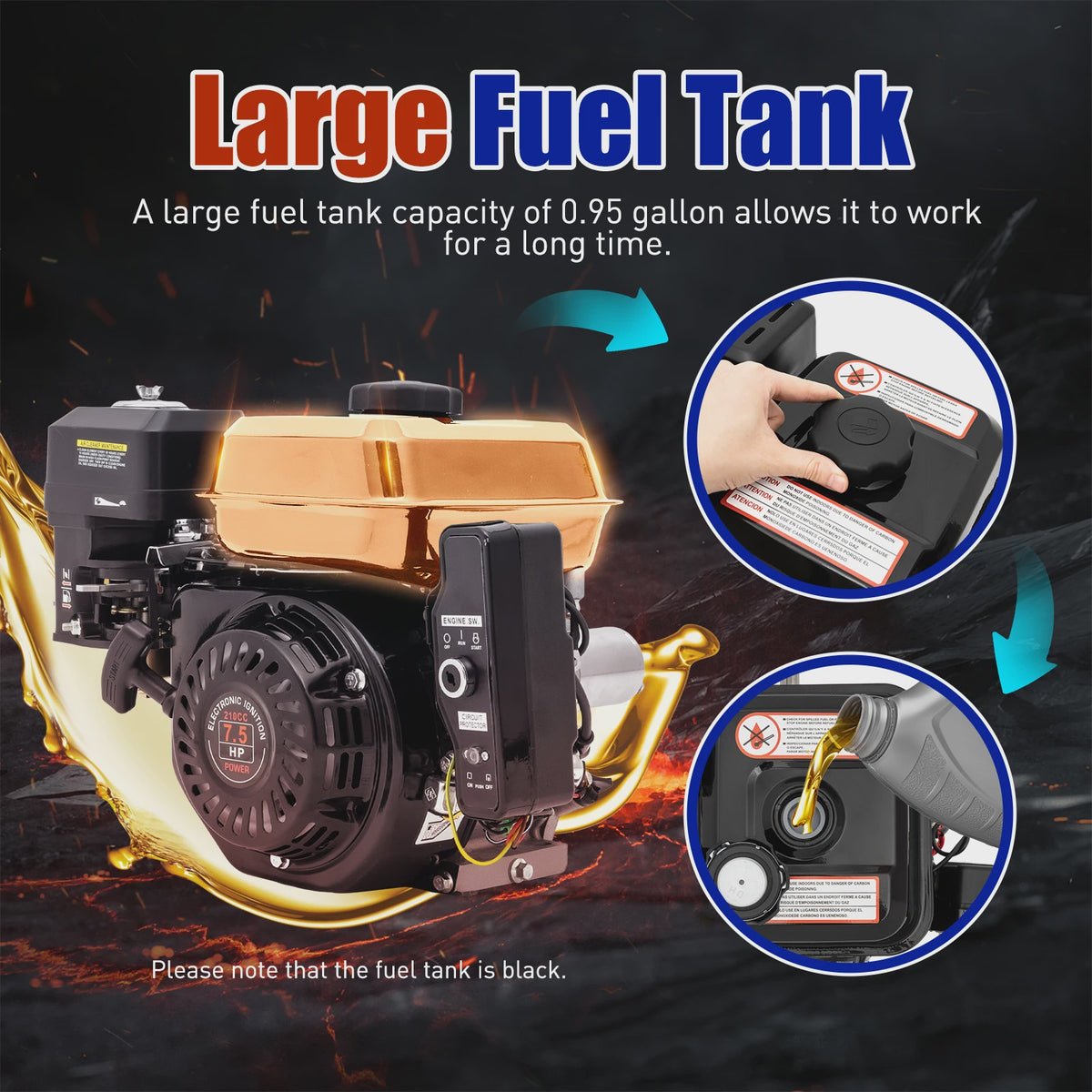 Krachtige 7.5HP 4-Takt Benzinemotor (212cc) met Elektrische Start & 3600 RPM - Industriële Kwaliteit Go-Kart Motor