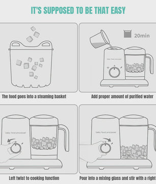 Multifunctionele Babyvoeding Maker: Stomen, Mixen, Opwarmen & Koken