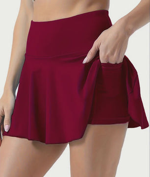 Sportieve Tennisrok met Hoge Taille, Ingebouwde Zak en Sneldrogend Materiaal - Perfect voor Fitness & Hardlopen