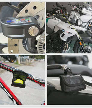 Motor & Fiets Alarm Schijfrem Slot - Aluminiumlegering met 110dB Alarm & Waterdicht