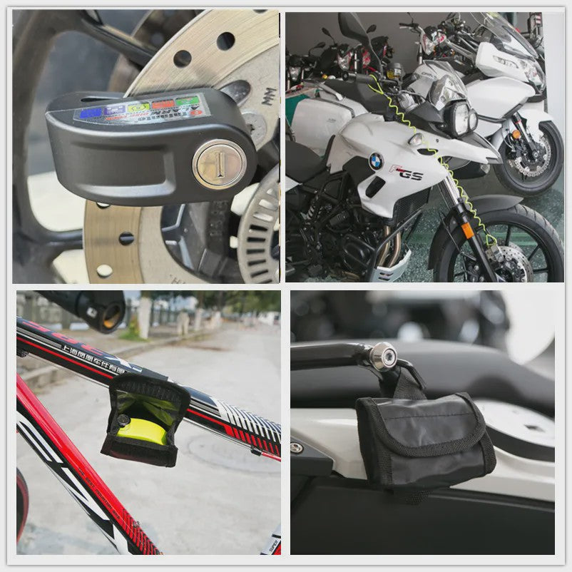 Motor & Fiets Alarm Schijfrem Slot - Aluminiumlegering met 110dB Alarm & Waterdicht