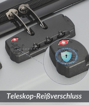 3-delige Trolley Koffer Set Donkergrijs - Lichtgewicht ABS, TSA Slot & 360° Dubbele Wielen