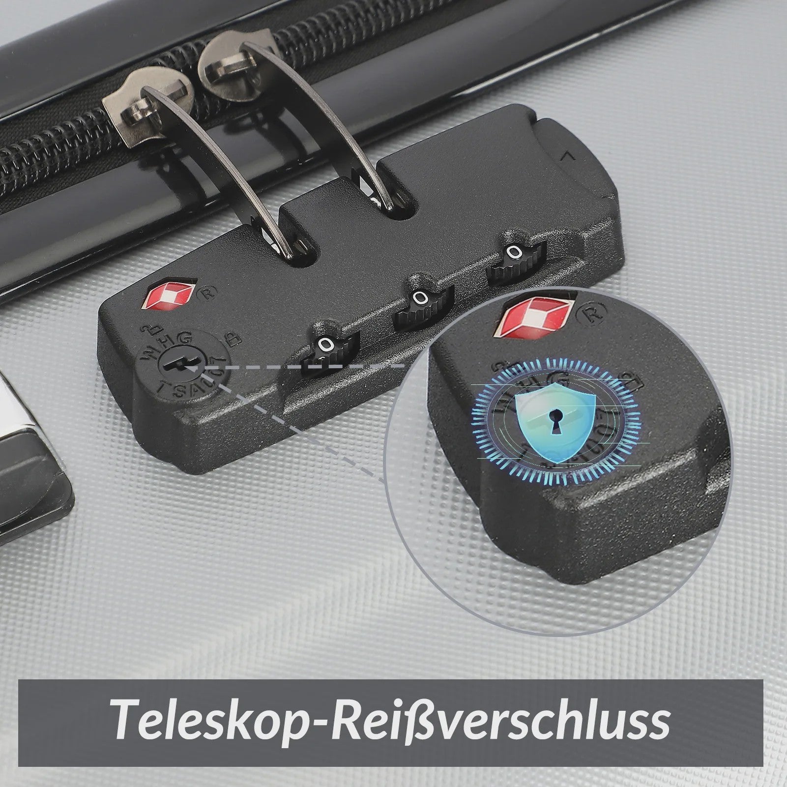 3-delige Trolley Koffer Set Donkergrijs - Lichtgewicht ABS, TSA Slot & 360° Dubbele Wielen