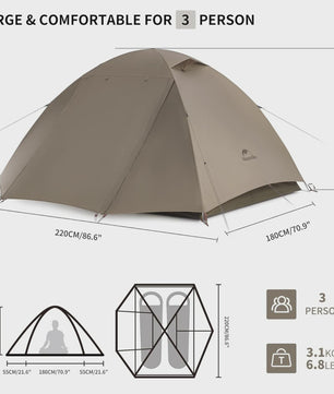 Naturehike Cloud River 2-3 Persoons Tent: Lichtgewicht, Waterdicht & UV-beschermend Kampeeravontuur