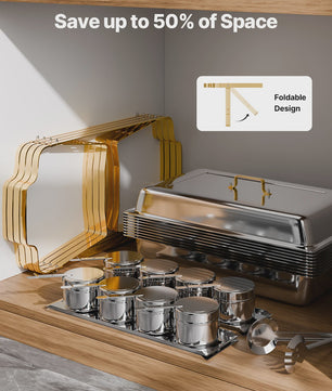 4-delige RVS Chafing Dish Set - 8 Qt Buffet Warmhoudbakken voor Catering & Feesten