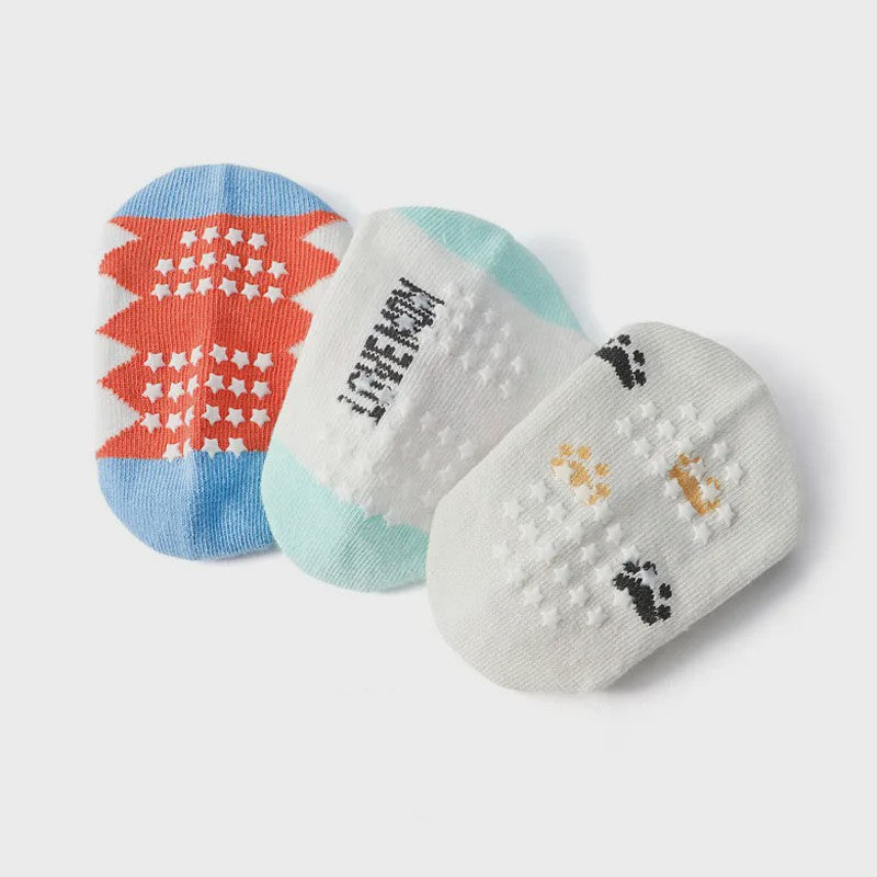 6 Paar Katoenen Kindersokken met Antislip & Leuke Dierenprints - Perfect voor Peuters en Jongens, het Hele Jaar Door