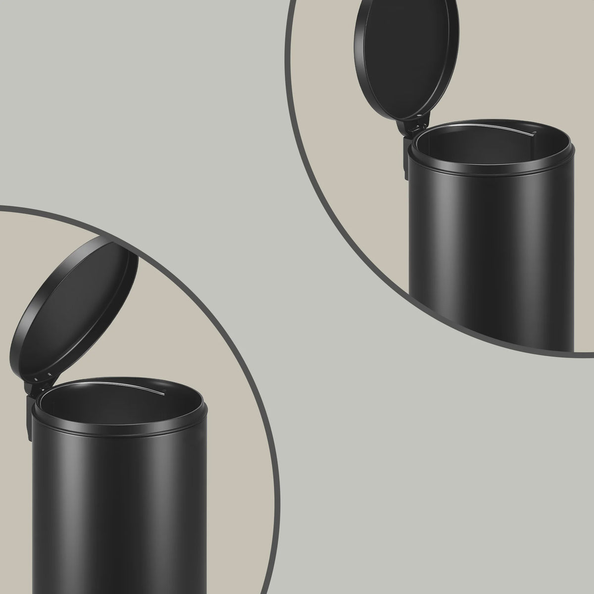 Songmics Keukenprullenbak 30L met Deksel en Soft Close - Zwart