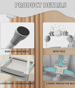 3-in-1 Baby Kinderstoel: Opvouwbaar, Draagbaar & Verstelbaar met Dubbele Plate