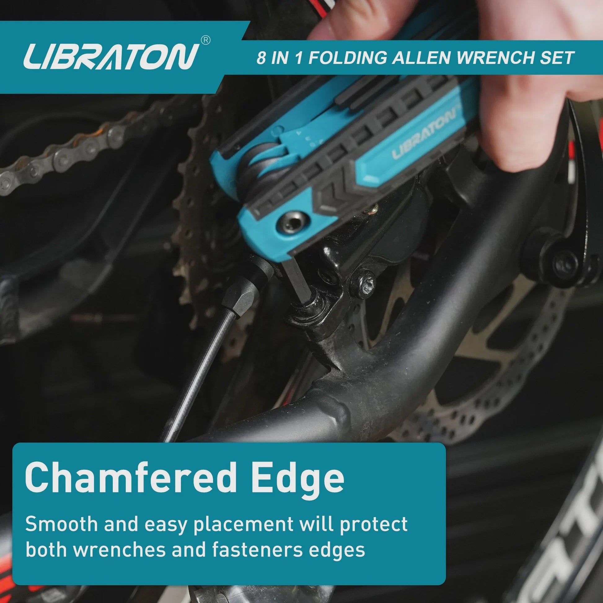 LIBRATON 8-in-1 Inklapbare Inbussleutel & Torx Set - Compact Gereedschap