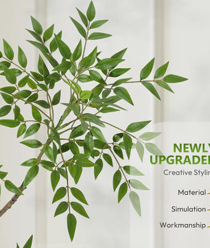 Kunstplant Nandina - Stijlvolle Vloerplant in Grijze Pot voor Binnen