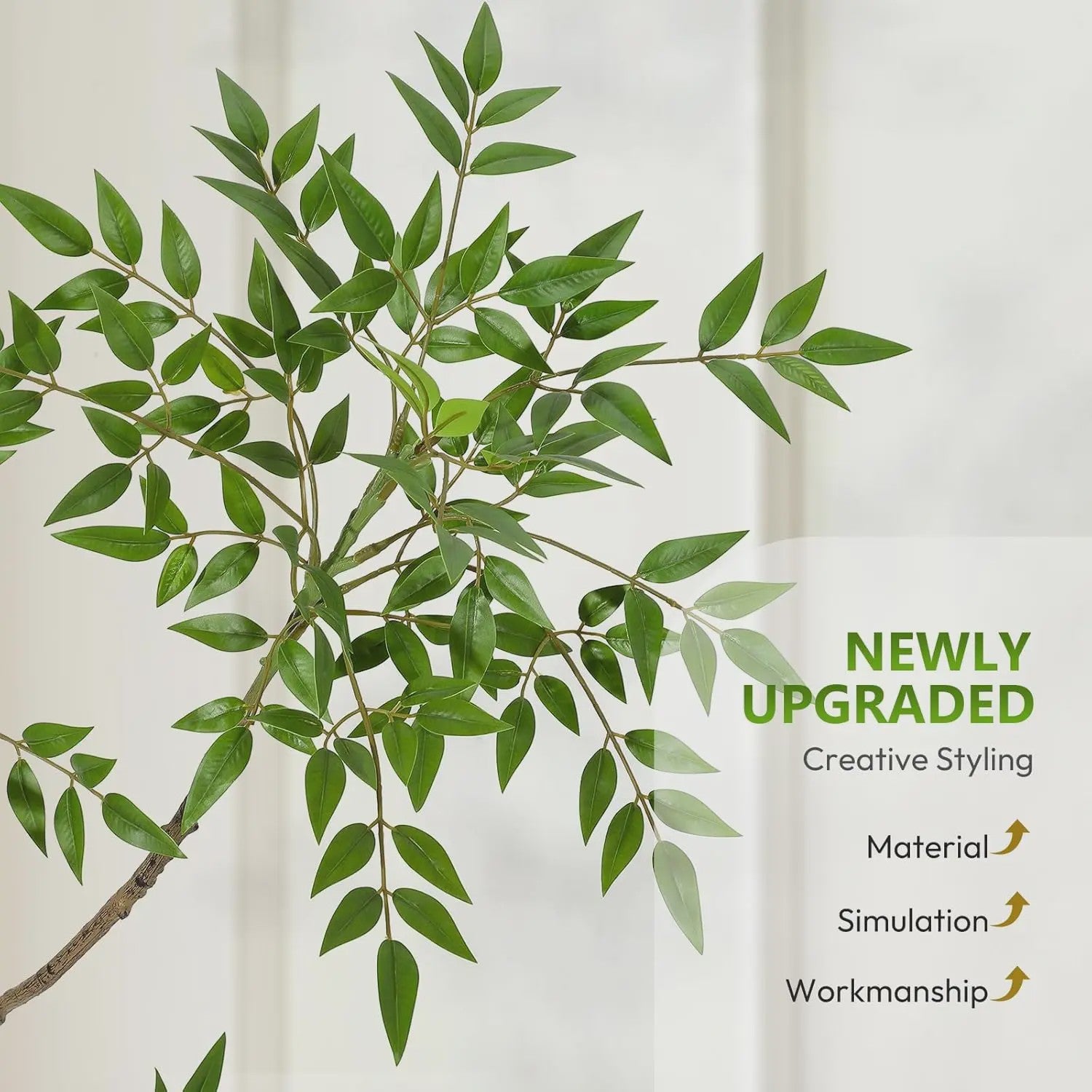 Kunstplant Nandina - Stijlvolle Vloerplant in Grijze Pot voor Binnen