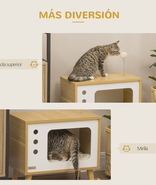 Pawhut Kattenmand in Retro TV-Design met Zachte Kussens - 50x28x43 cm