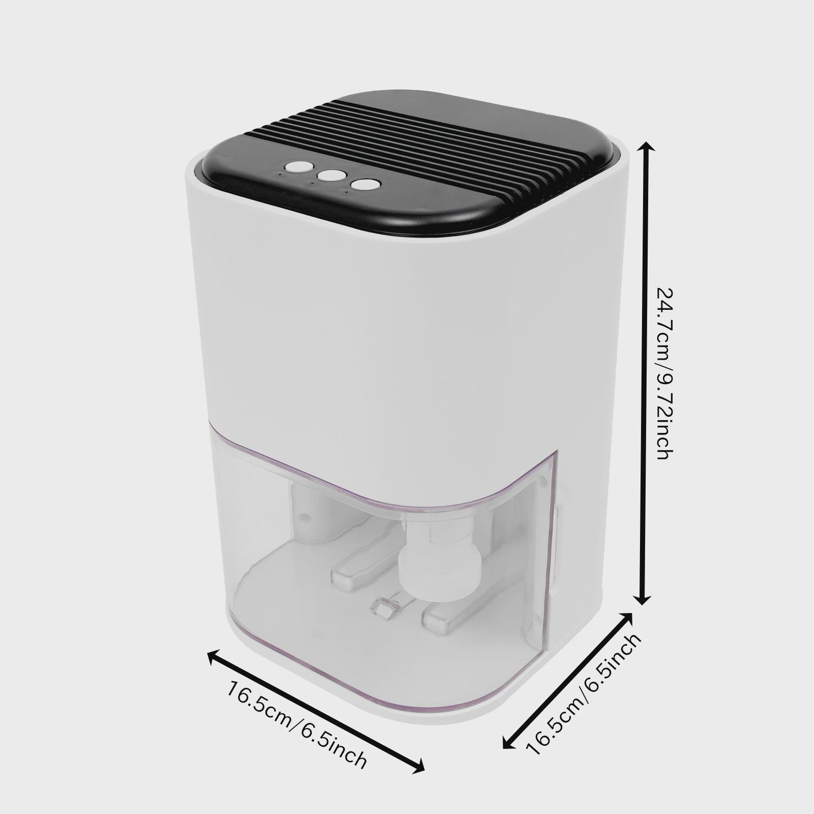 Compacte Elektrische Luchtontvochtiger 2L met 7-Kleur Verlichting - 500-600ml/dag