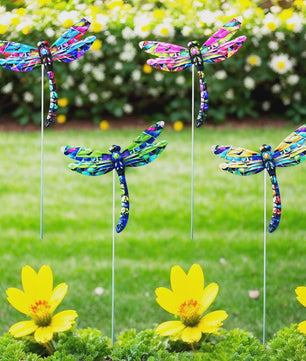Set van 4 Decoratieve Tuin Vlinders - IJzeren Sierobjecten voor Buiten