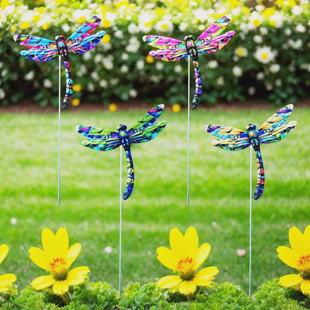 Set van 4 Decoratieve Tuin Vlinders - IJzeren Sierobjecten voor Buiten