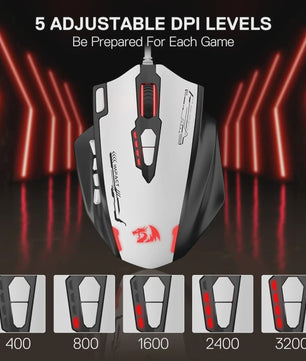 Redragon M908 Impact MMO Gaming Muis - RGB, Ergonomisch, 24000 DPI, 18 Programmeerbare Knoppen