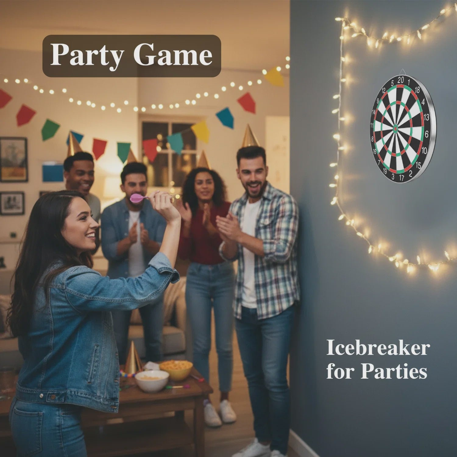 15 Inch Dartbord Set met 6 Darts - Perfect voor Feestjes, Familie en Spelletjes