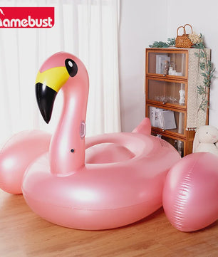 Opblaasbare Flamingo Zwemband - XL Roze Goud - Strand & Zwembad Plezier