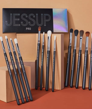 Jessup 13-delige Professionele Oog Make-up Kwastenset - Synthetisch Vegan Haar