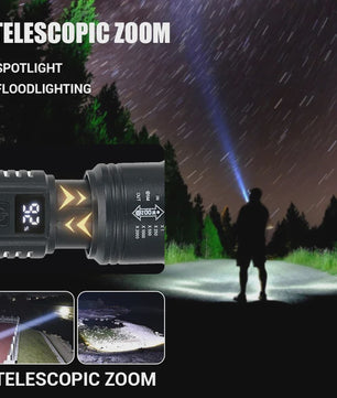 Krachtige LED Zaklamp 2000LM met USB Opladen & Batterij Indicator - Ideaal voor Camping & Noodgevallen
