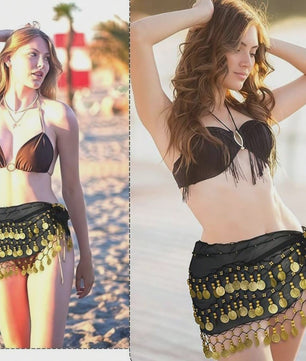 Buikdans Heupsjaal met Munten - Chiffon Rok voor Dans en Yoga