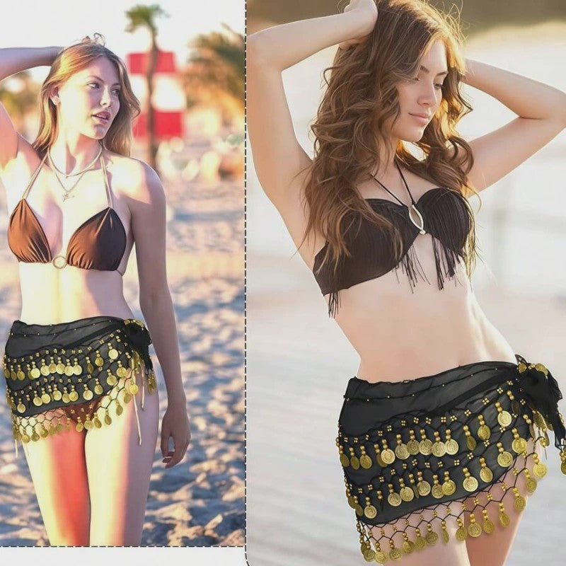 Buikdans Heupsjaal met Munten - Chiffon Rok voor Dans en Yoga